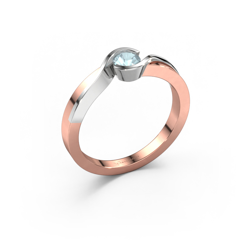 Image of Ring Lola 585 rose gold Aquamarine 4 mm