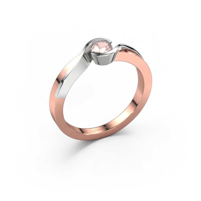 Image of Ring Lola 585 rose gold Morganite champagne 4 mm