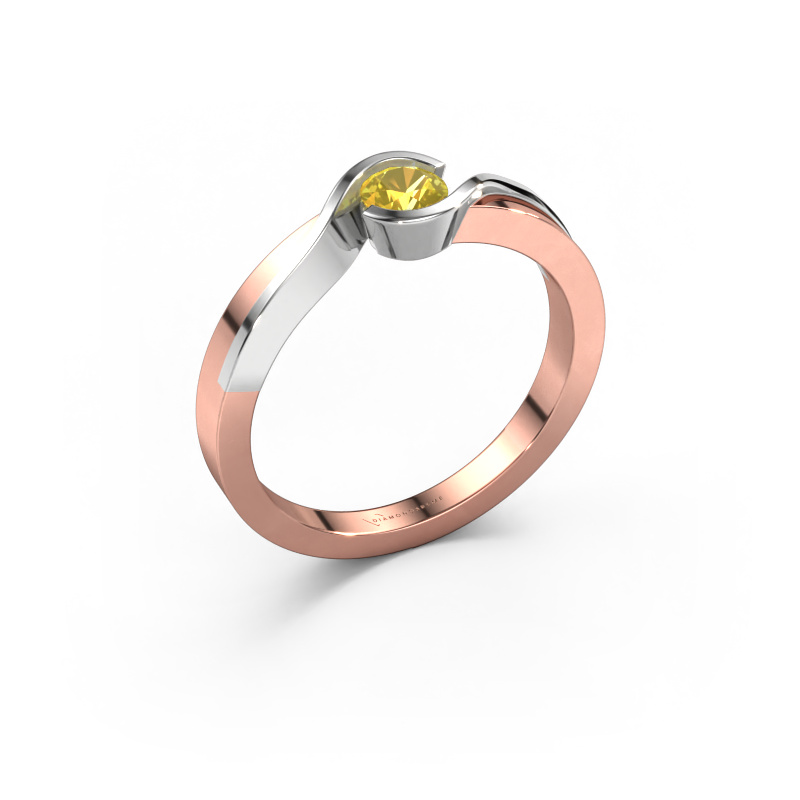 Bild von Ring Lola 585 Roségold Gelb Saphir 4 mm