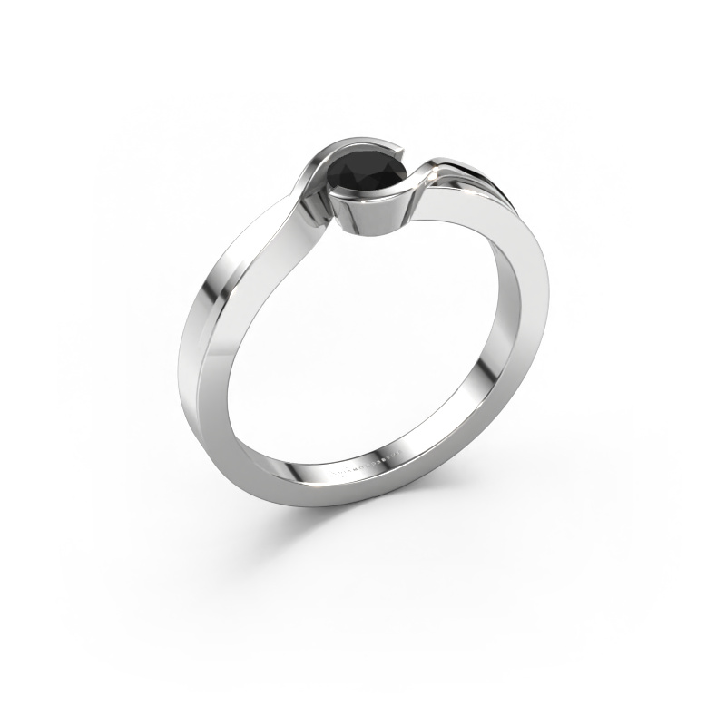Image of Ring Lola 585 white gold Black diamond 0.30 crt