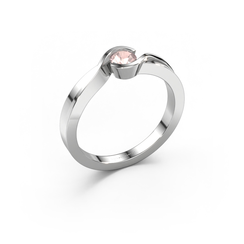 Image of Ring Lola 585 white gold Morganite champagne 4 mm