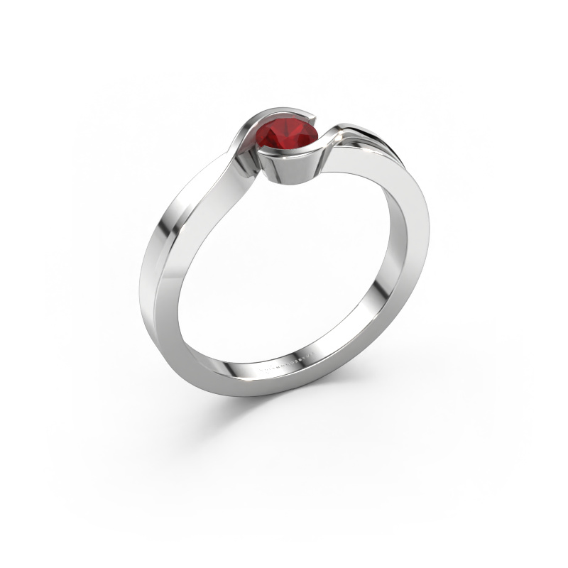 Image of Ring Lola 585 white gold Ruby 4 mm