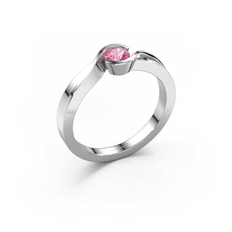 Image of Ring Lola 585 white gold Pink sapphire 4 mm