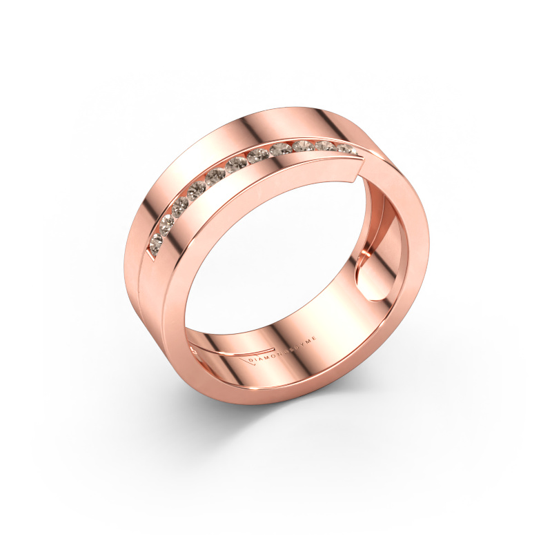 Immagine di Anello Loma 585 oro rosa Diamante marrone 0.165 crt