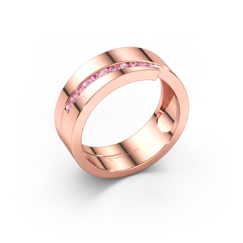 Immagine di Anello Loma 585 oro rosa Zaffiro rosa 1.5 mm