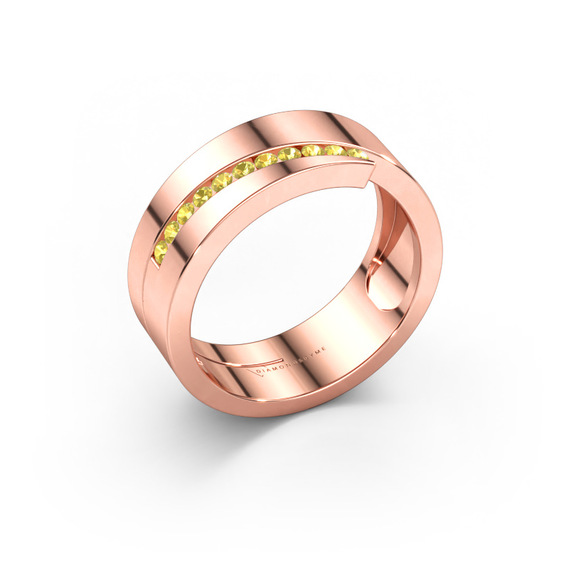 Immagine di Anello Loma 585 oro rosa Zaffiro giallo 1.5 mm