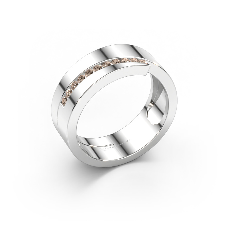 Immagine di Anello Loma 585 oro bianco Diamante marrone 0.165 crt