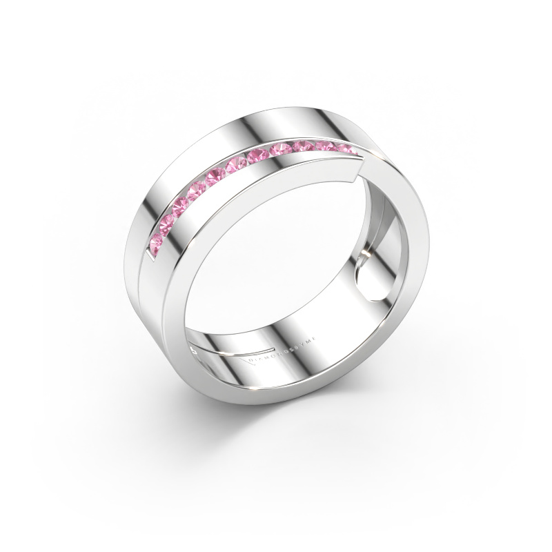 Bild av Ring Loma 585 vitt guld Rosa safir 1.5 mm