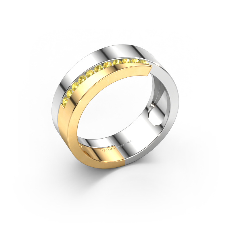 Bild von Ring Loma 585 Weißgold Gelb Saphir 1.5 mm