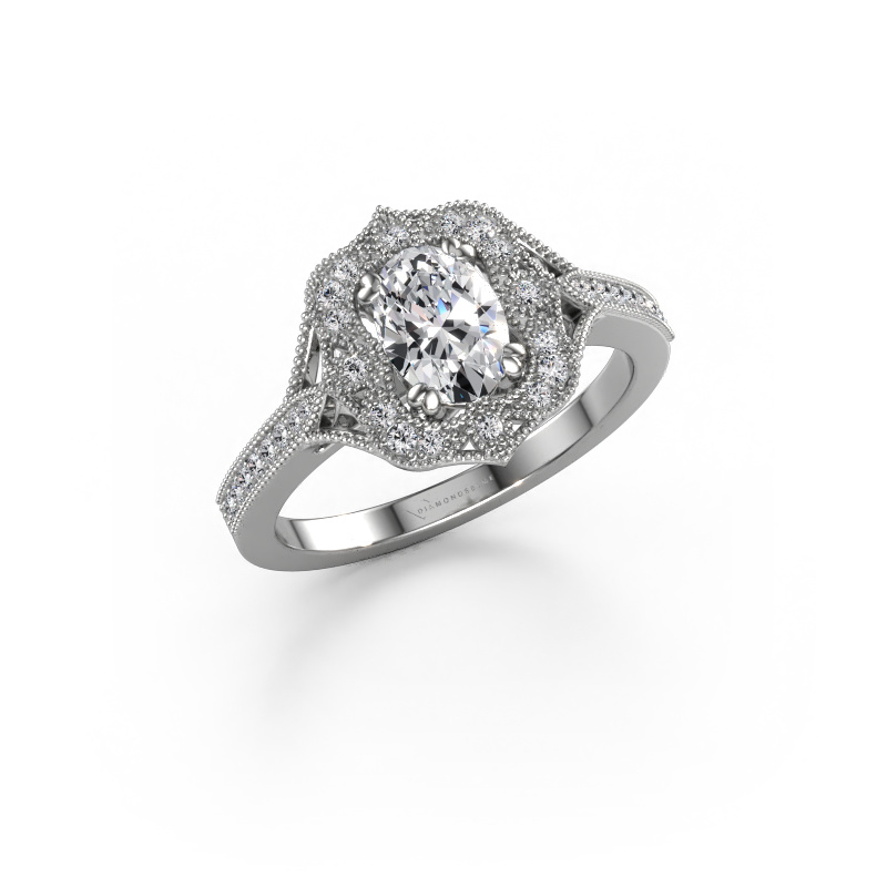 Image de Bague de fiançailles Loni 950 platine Diamant synthétique 0.883 crt