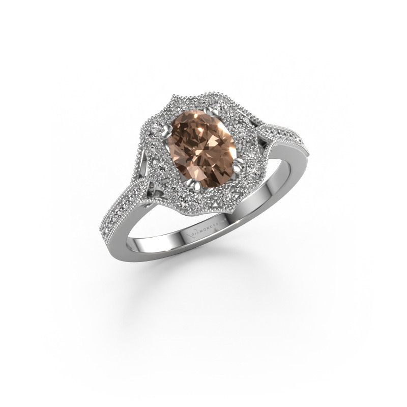 Bild von Verlobungsring Loni 585 Weißgold Braun Diamant 0.983 crt