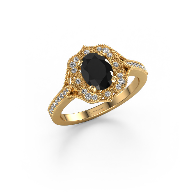 Bild von Verlobungsring Loni 585 Gold Schwarz Diamant 1.283 crt