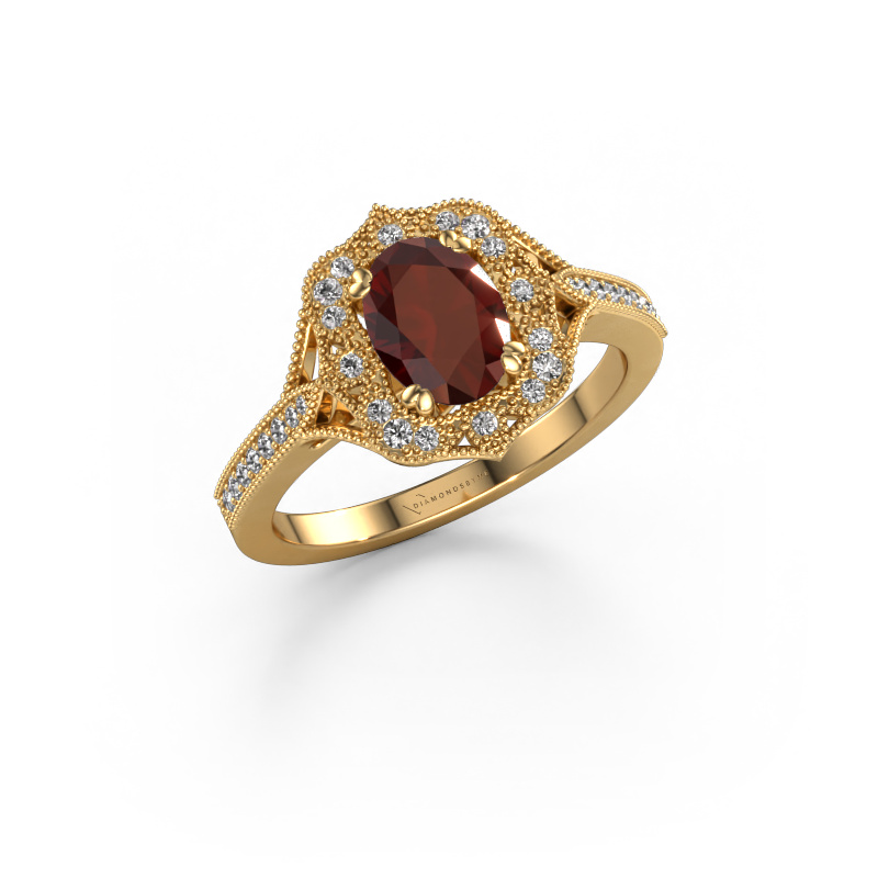 Image of Engagement ring Loni 585 gold Garnet 7,5x5,5 mm