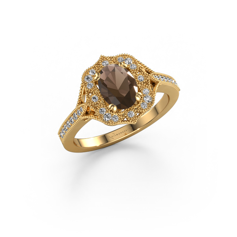 Bild von Verlobungsring Loni 585 Gold Rauchquarz 7,5x5,5 mm