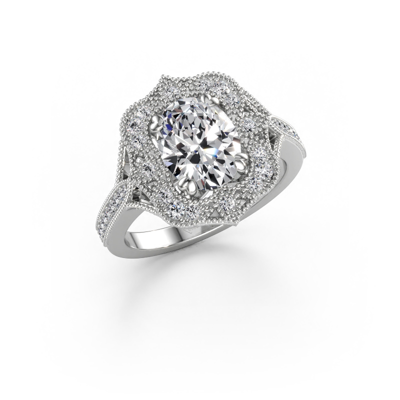 Immagine di Anello di fidanzamento Loni 585 oro bianco Diamante lab grown 2.076 crt