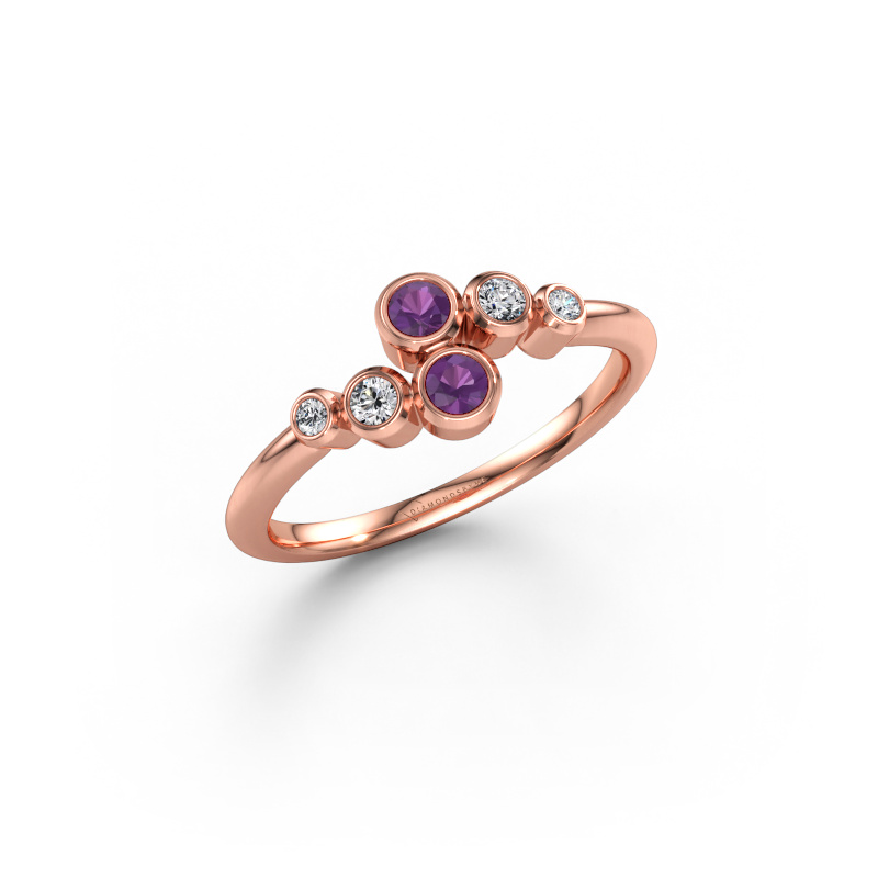 Imagen de Anillo Lonnie 585 oro rosa Amatista 2.5 mm