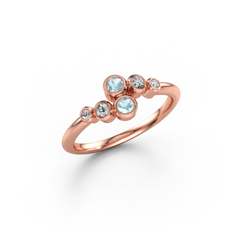 Bild av Ring Lonnie 585 roséguld Akvamarin 2.5 mm