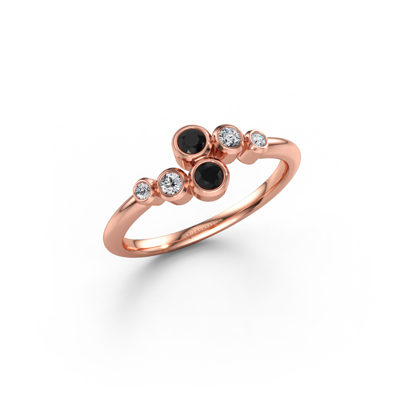 Immagine di Anello Lonnie 585 oro rosa Diamante nero 0.234 crt