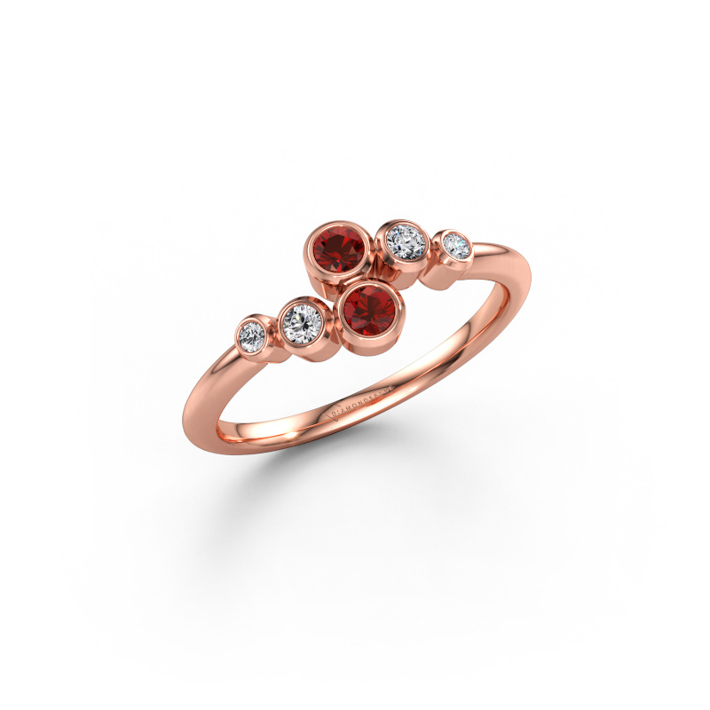 Bild av Ring Lonnie 585 roséguld Granat 2.5 mm