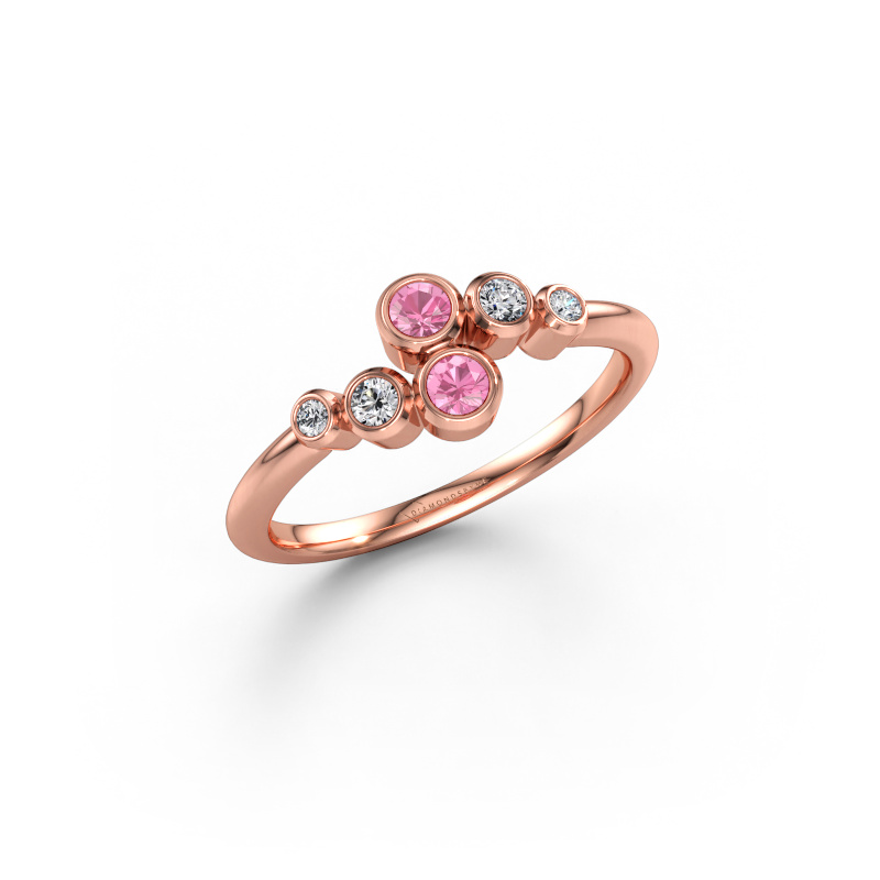 Bild av Ring Lonnie 585 roséguld Rosa safir 2.5 mm