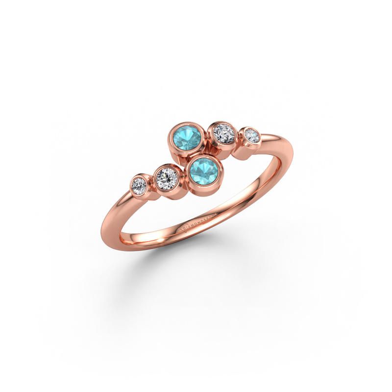 Immagine di Anello Lonnie 585 oro rosa Topazio blu 2.5 mm