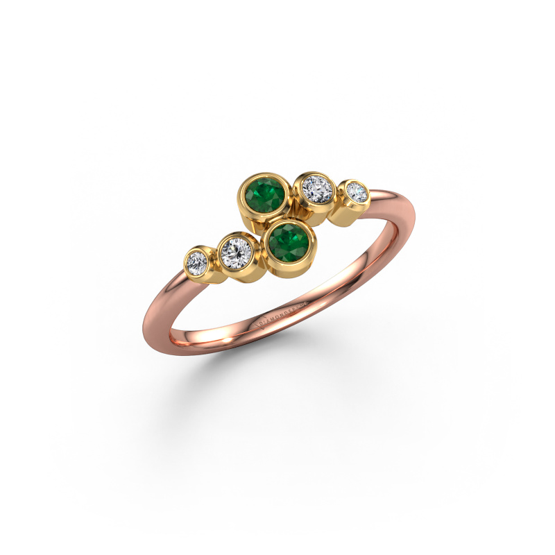 Image of Ring Lonnie 585 rose gold Emerald 2.5 mm