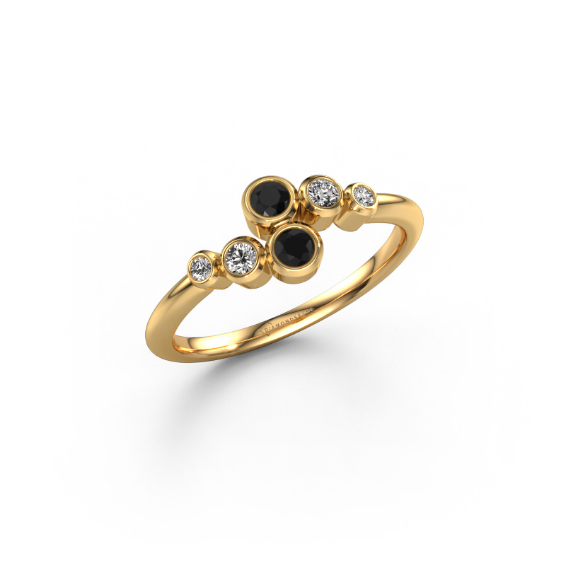 Image de Bague Lonnie 585 or jaune Diamant noir 0.234 crt