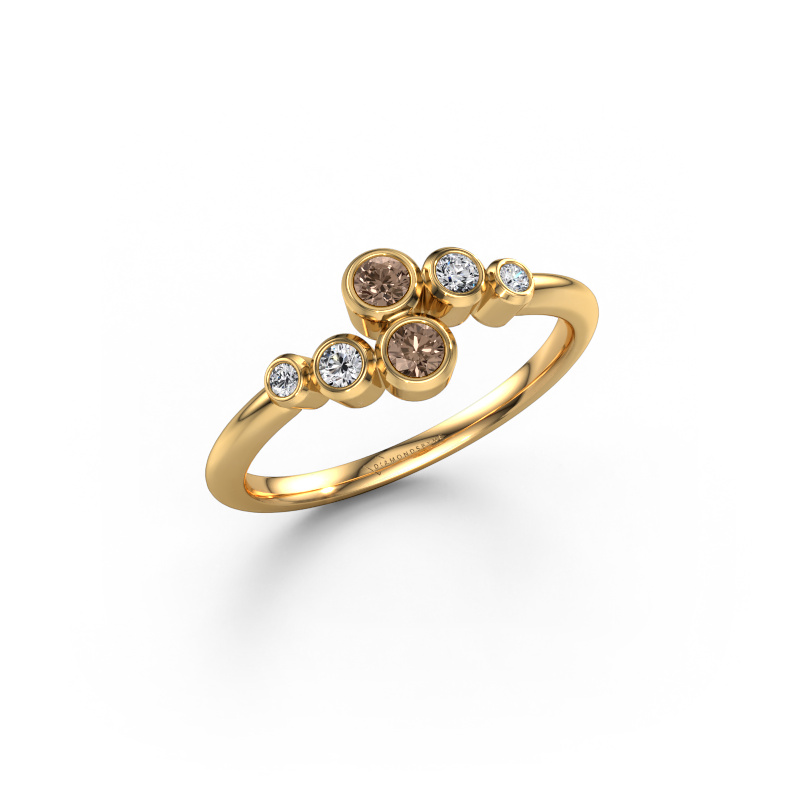 Image de Bague Lonnie 585 or jaune Diamant brun 0.21 crt