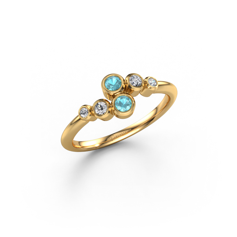 Image of Ring Lonnie 585 gold Blue topaz 2.5 mm
