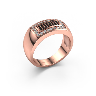 Mens rose gold sale ring with black diamonds