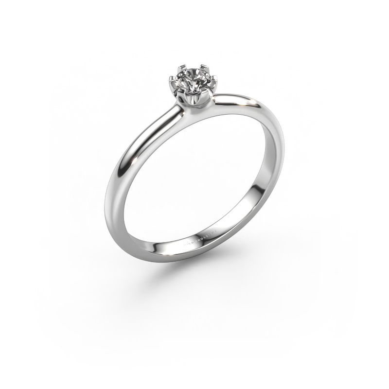 Image of Engagement ring Lorretta 585 white gold Diamond 0.10 crt