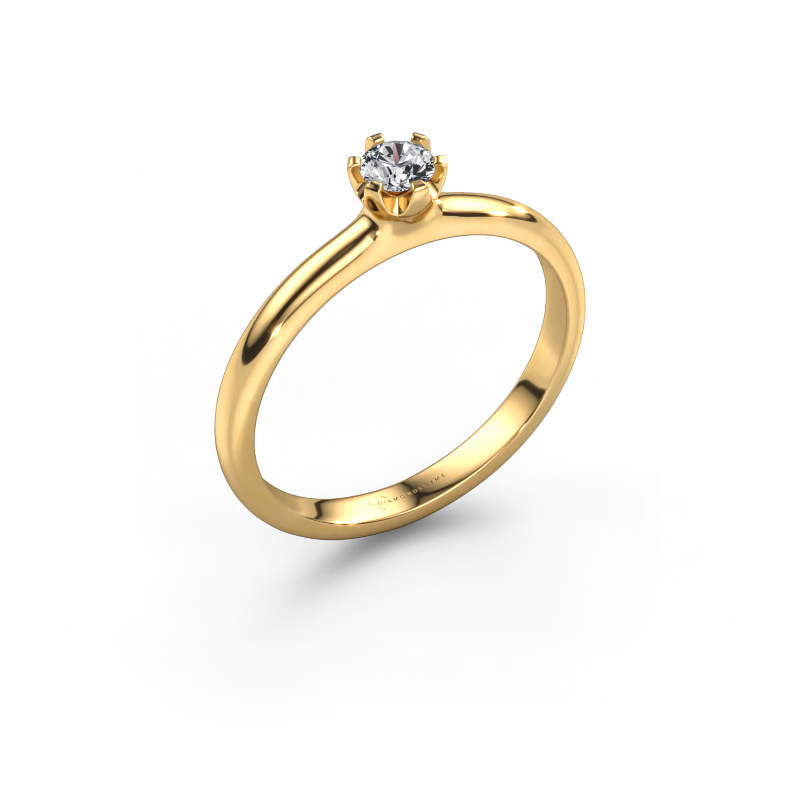 Image de Bague de fiançailles Lorretta 585 or jaune Diamant synthétique 0.10 crt