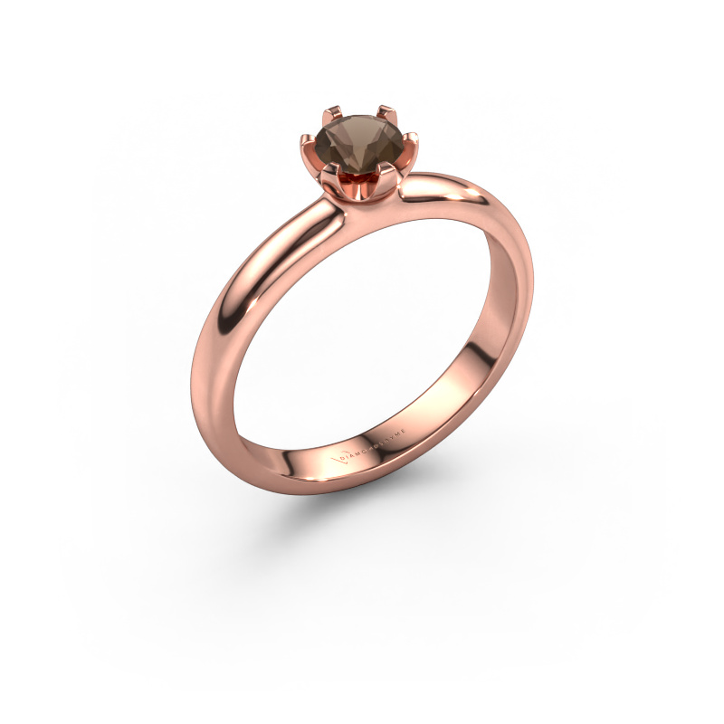 Image of Engagement ring Lorretta 585 rose gold Smokey quartz 4.7 mm