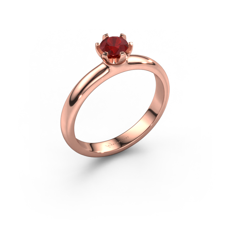 Image of Engagement ring Lorretta 585 rose gold Ruby 4.7 mm