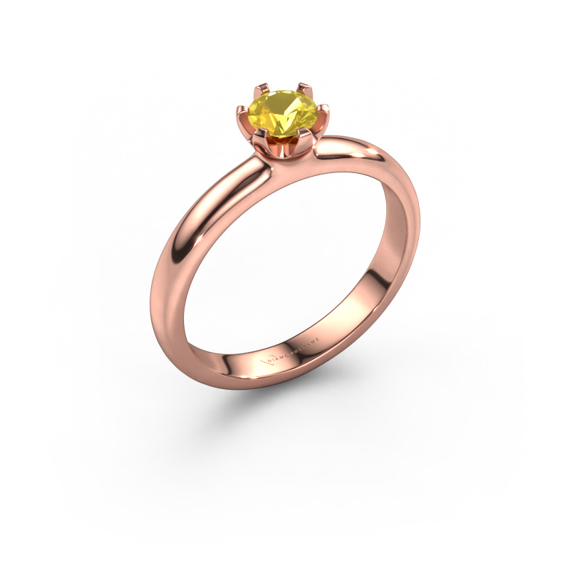 Image of Engagement ring Lorretta 585 rose gold Yellow sapphire 4.7 mm