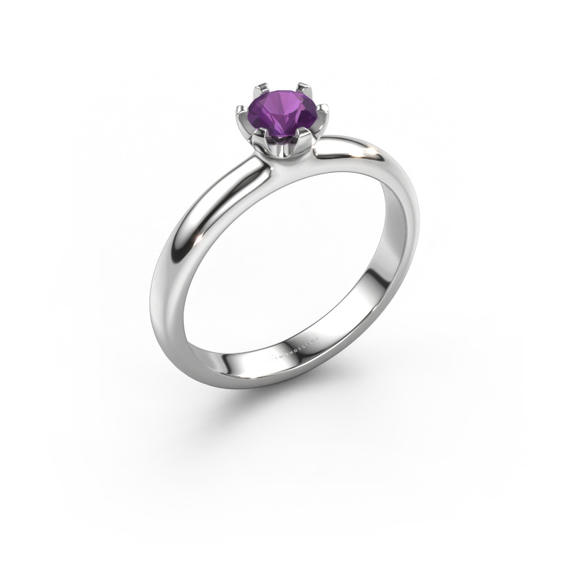 Bild von Verlobungsring Lorretta 585 Weißgold Amethyst 4.7 mm