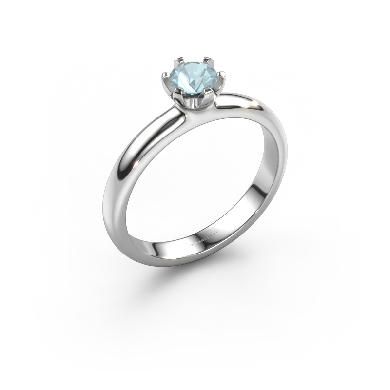 Image of Engagement ring Lorretta 950 platinum Aquamarine 4.7 mm