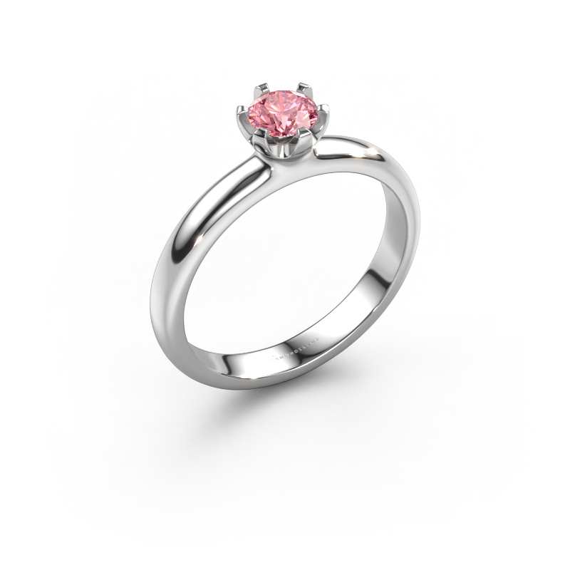 Image of Engagement ring Lorretta 950 platinum Pink lab grown diamond 4.7 mm