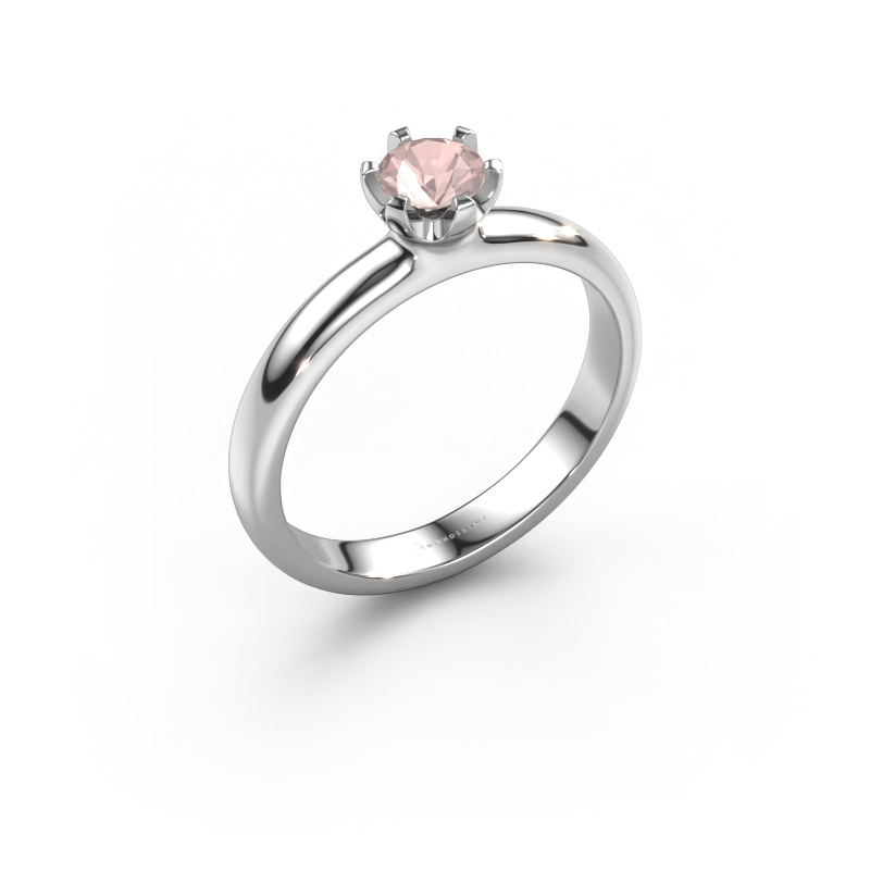 Image of Engagement ring Lorretta 950 platinum Morganite champagne 4.7 mm