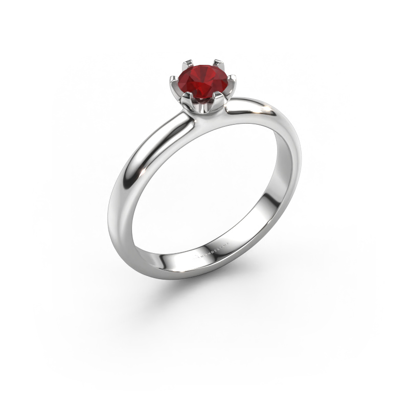 Image of Engagement ring Lorretta 950 platinum Ruby 4.7 mm