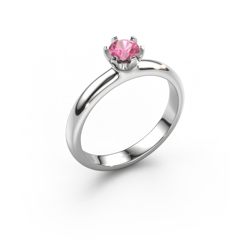 Bild von Verlobungsring Lorretta 585 Weißgold Pink Saphir 4.7 mm