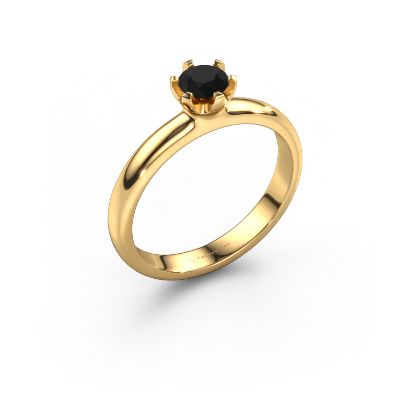 Image of Engagement ring Lorretta 585 gold Black diamond 0.48 crt