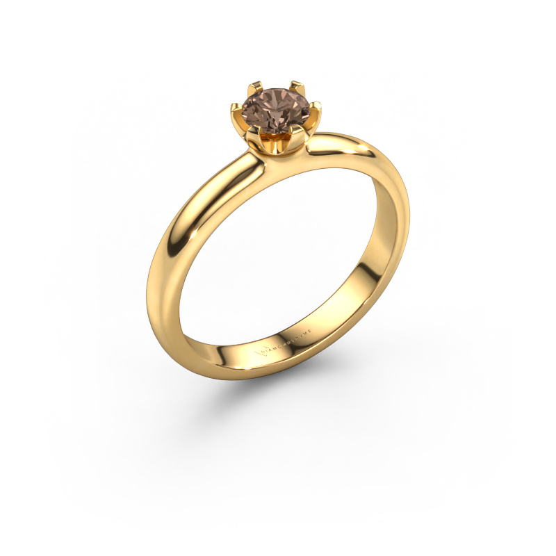 Image of Engagement ring Lorretta 585 gold Brown diamond 0.40 crt