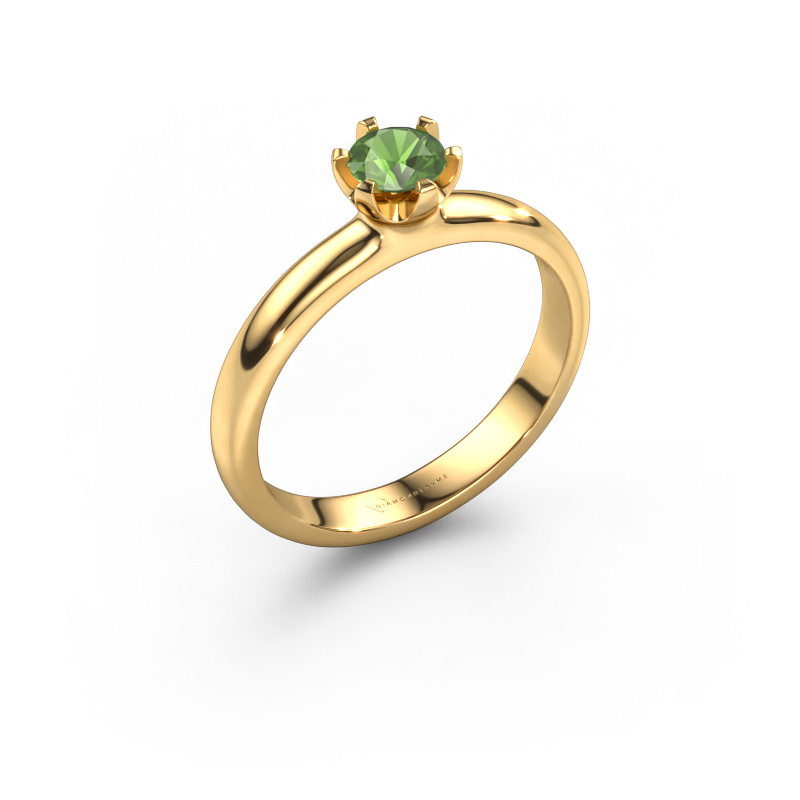 Image de Bague de fiançailles Lorretta 585 or jaune Vert tourmaline 4.7 mm