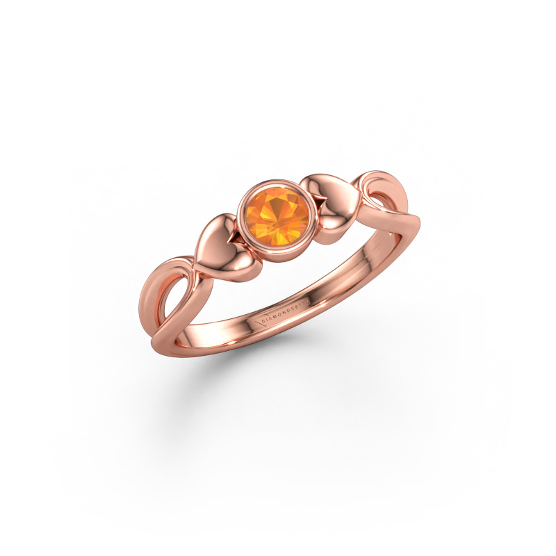 Immagine di Anello Lorrine 585 oro rosa Citrino 4 mm