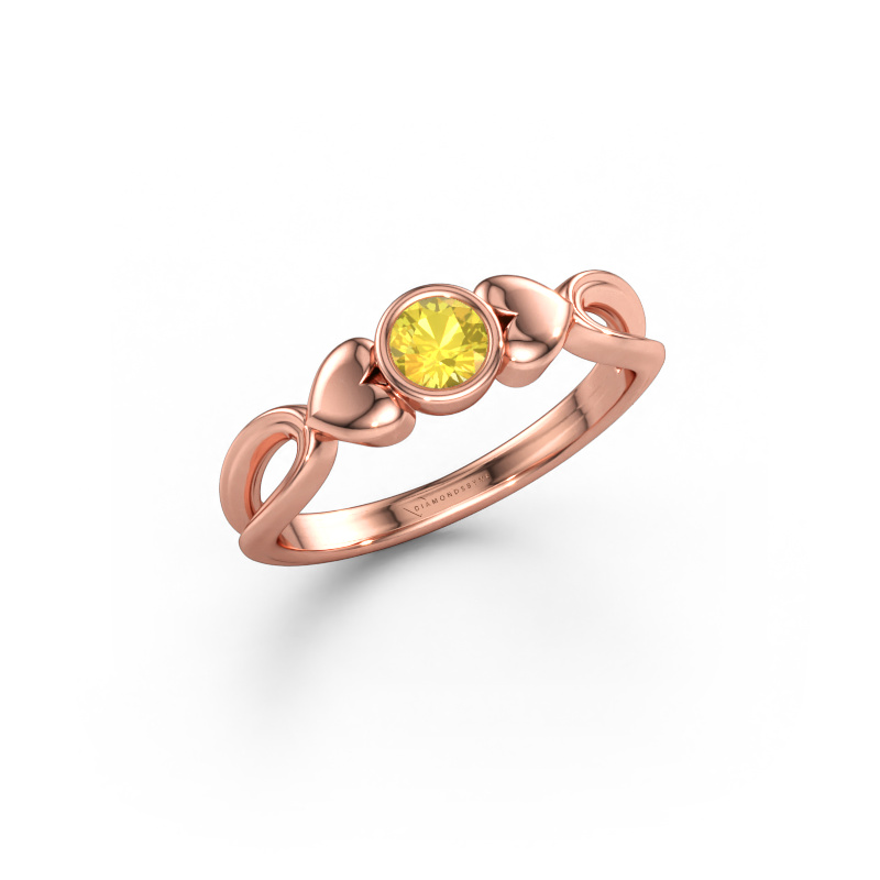 Immagine di Anello Lorrine 585 oro rosa Zaffiro giallo 4 mm