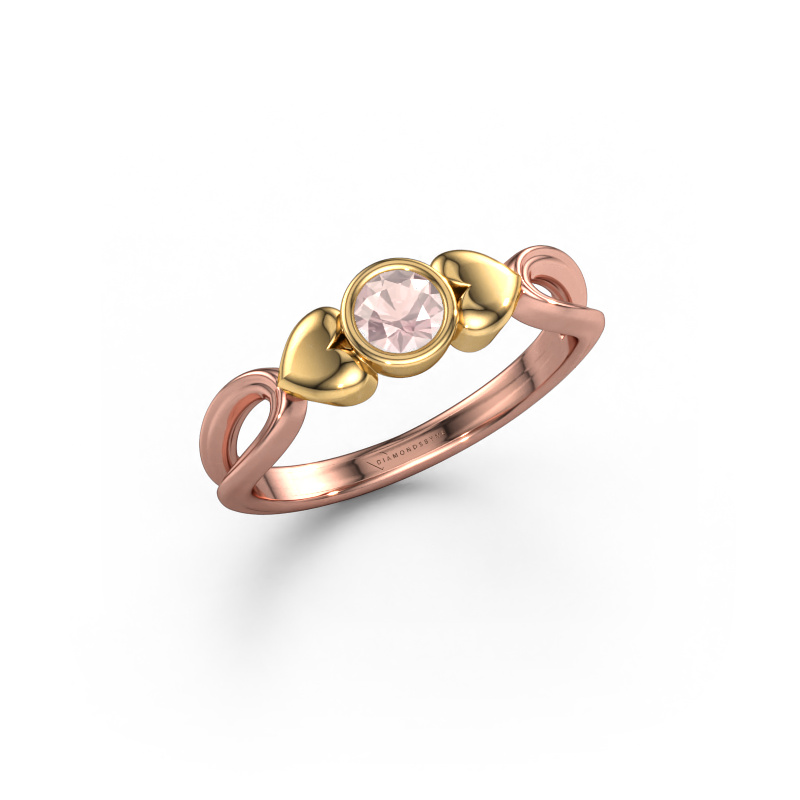 Image of Ring Lorrine 585 rose gold Morganite champagne 4 mm