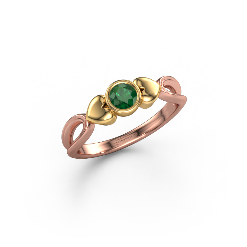 Image of Ring Lorrine 585 rose gold Emerald 4 mm