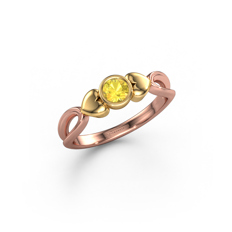 Bild von Ring Lorrine 585 Roségold Gelb Saphir 4 mm