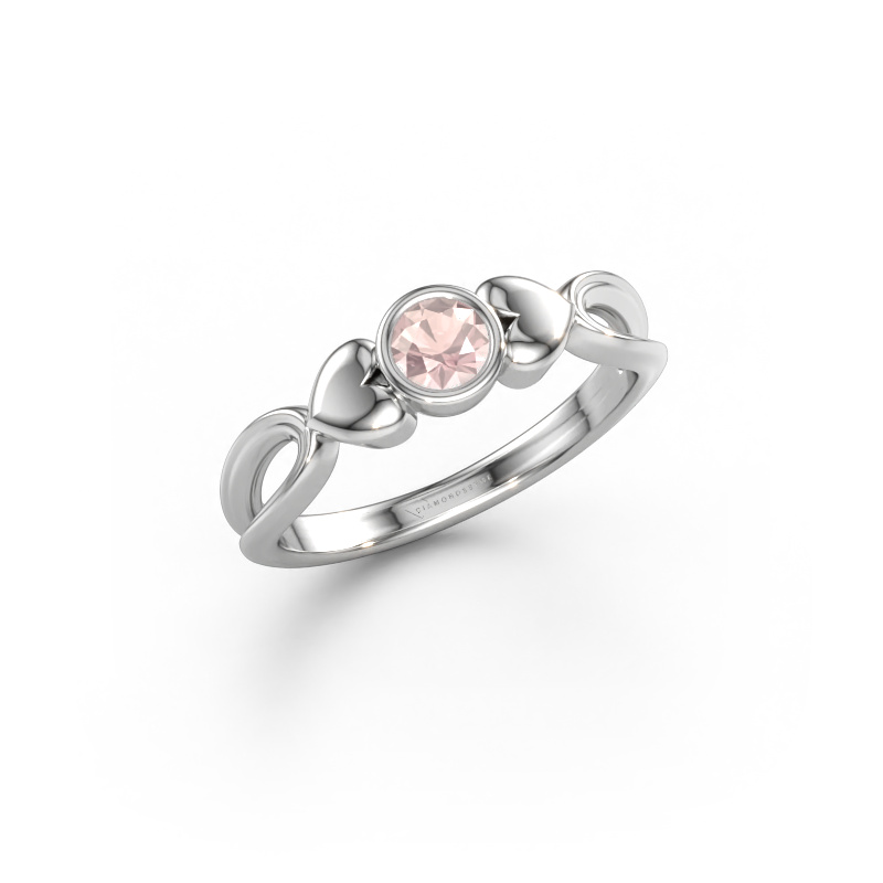 Immagine di Anello Lorrine 585 oro bianco Morganite champagne 4 mm
